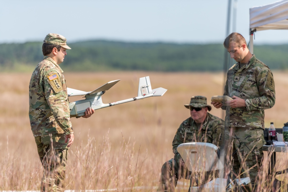 Wisconsin National Guard Soldiers flying RQ-11B Raven Small Unmanned Aircraft System