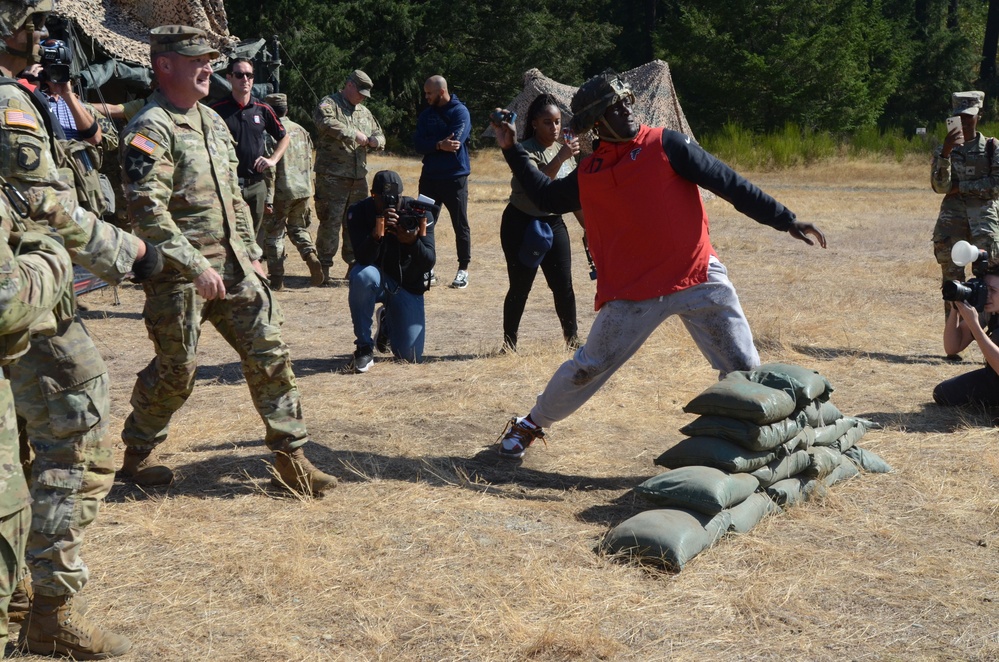 Seahawks, Falcons players visits JBLM  