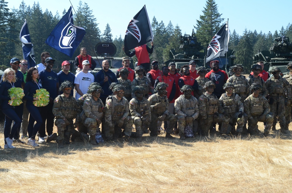 Seahawks, Falcons players visits JBLM  