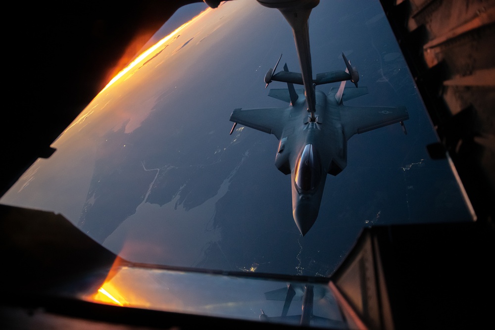F-35A Nighttime Aerial Refueling