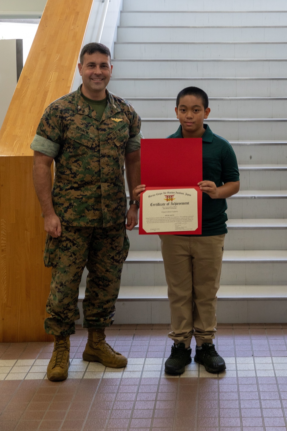 Artists in Training: Students on MCAS Iwakuni Presented Certificates of Achievement for winning MCAS Iwakuni Art Awards