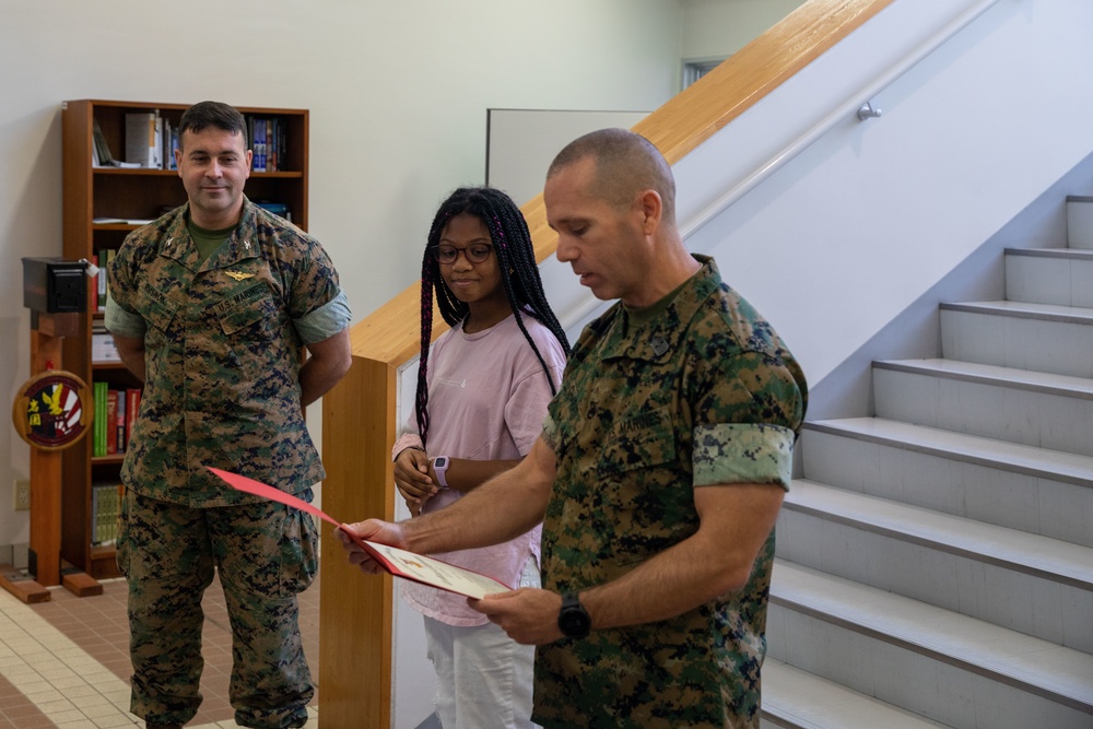 Artists in Training: Students on MCAS Iwakuni Presented Certificates of Achievement for winning MCAS Iwakuni Art Awards