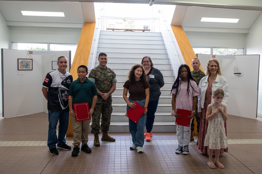 Artists in Training: Students on MCAS Iwakuni Presented Certificates of Achievement for winning MCAS Iwakuni Art Awards