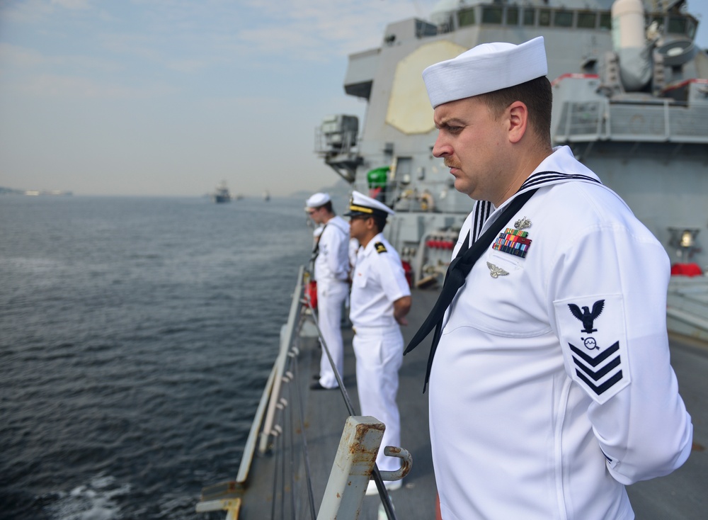 Manning the Rails Aboard USS Lassen