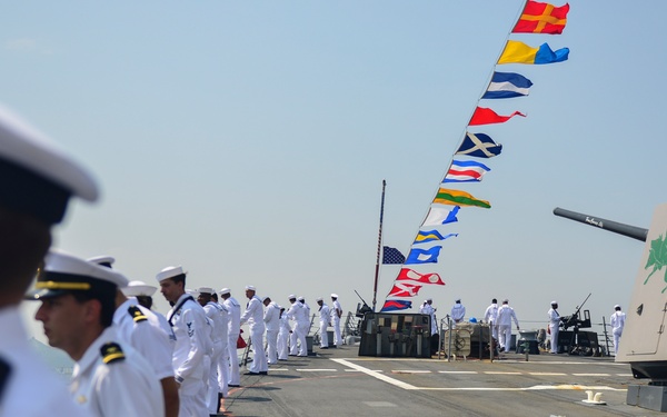 Manning the Rails Aboard USS Lassen