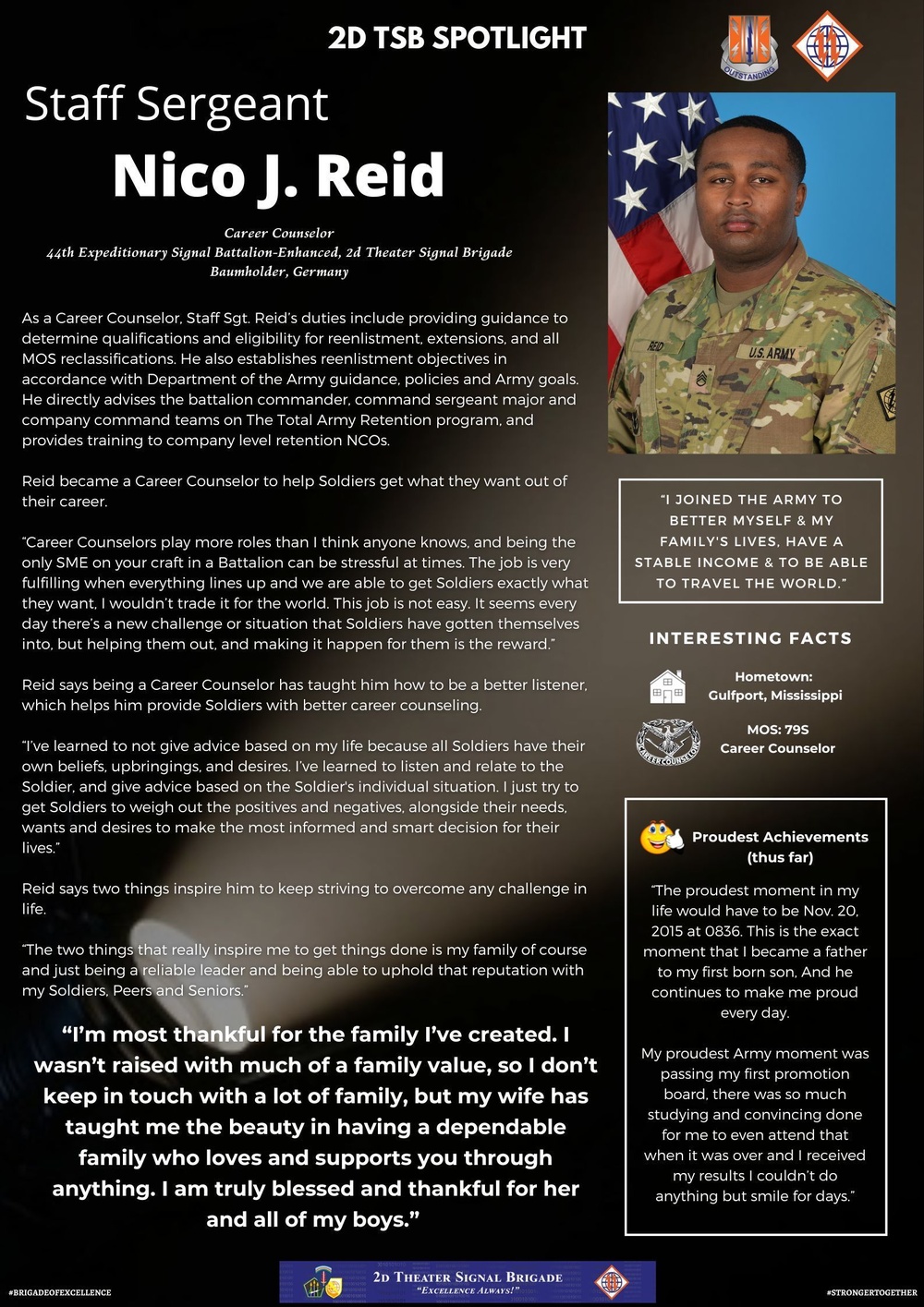 2d TSB #Spotlight — Staff Sgt. Nico J. Reid