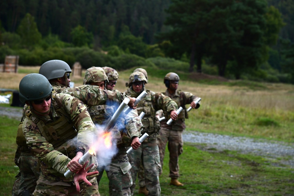 10th Group Soldiers fire AT4's, M320's and detonate Claymore's