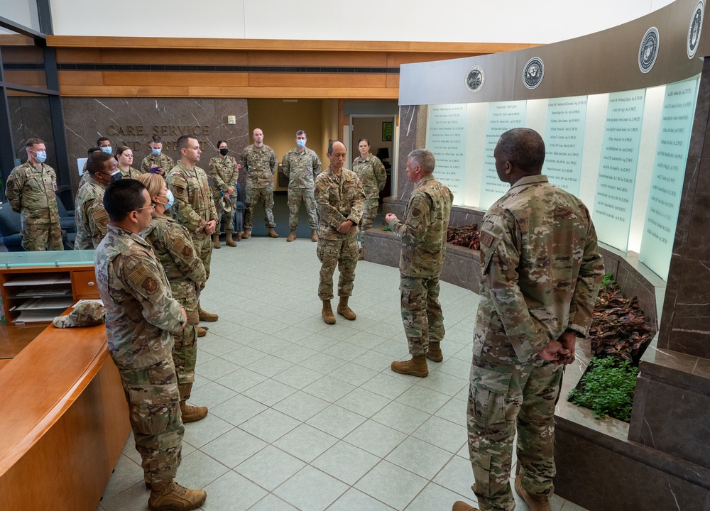 Col. Rudolph Cachuela, Air Mobility Command surgeon general, visits Air Force Mortuary Affairs Operations