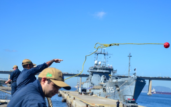 USS Lassen Moors to Pier in Rio de Janeiro