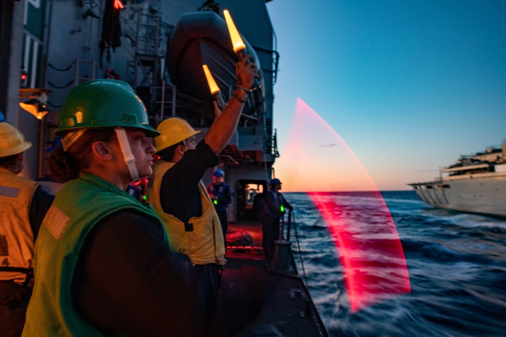 USS Leyte Gulf (CG 55) Completes Replenishment-at-Sea