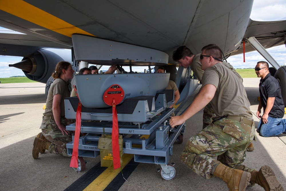 Guardsmen from Five Different Units Train on Installing a Large Aircraft Infrared Countermeasure System