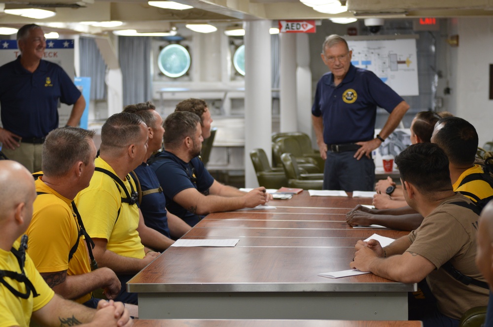 CPO Selects participate in history and heritage training aboard the Battleship Wisconsin