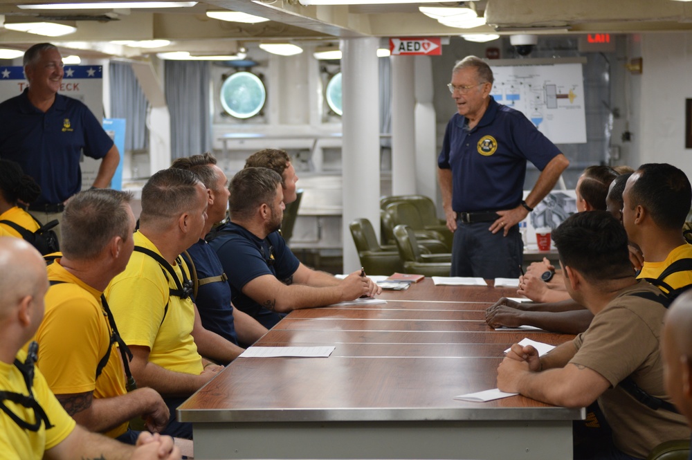 CPO Selects participate in history and heritage training aboard the Battleship Wisconsin