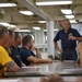 MCPON Duane Bushey, 7th Master Chief Petty of the Navy, speaks to CPO Selectees aboard Battleship Wisconsin