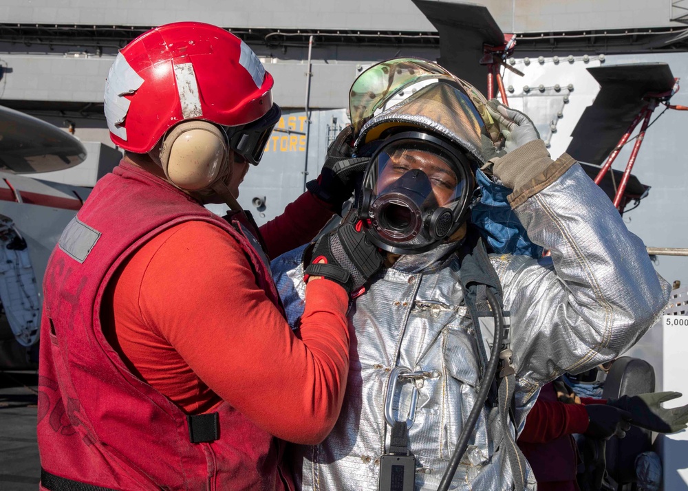 USS George H.W. Bush Fire Drill