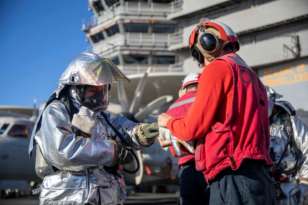 USS George H.W. Bush Fire Drill