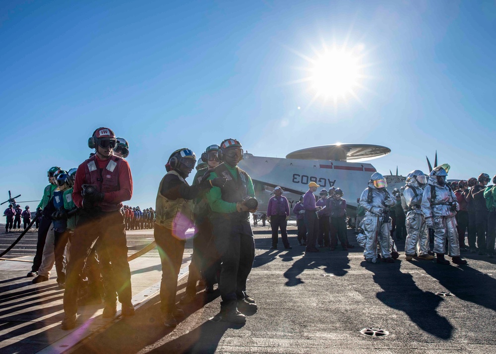 USS George H.W. Bush Fire Drill