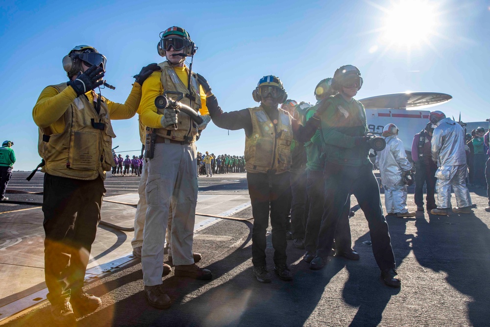 USS George H.W. Bush Fire Drill