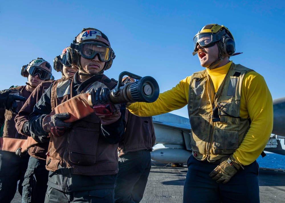 USS George H.W. Bush Fire Drill