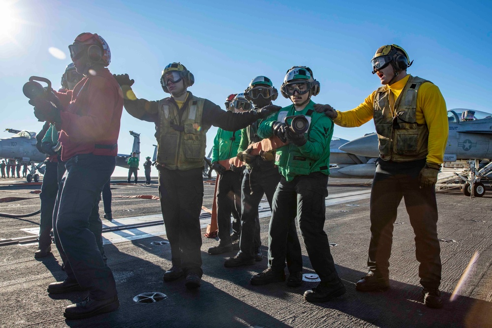 USS George H.W. Bush Fire Drill