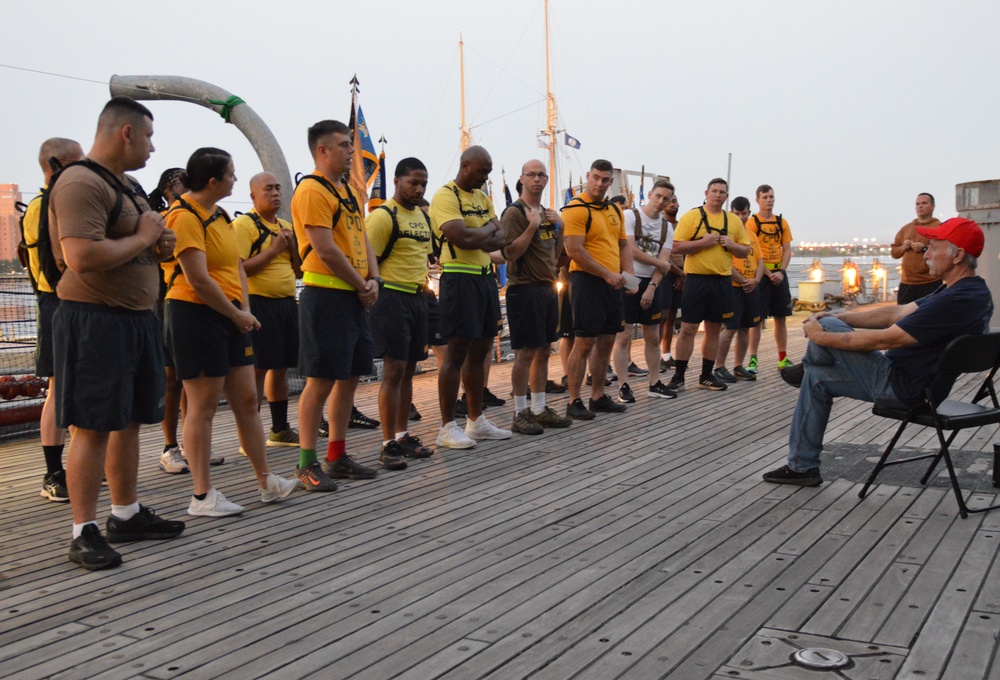 CPO Selects participate in history and heritage training aboard the Battleship Wisconsin