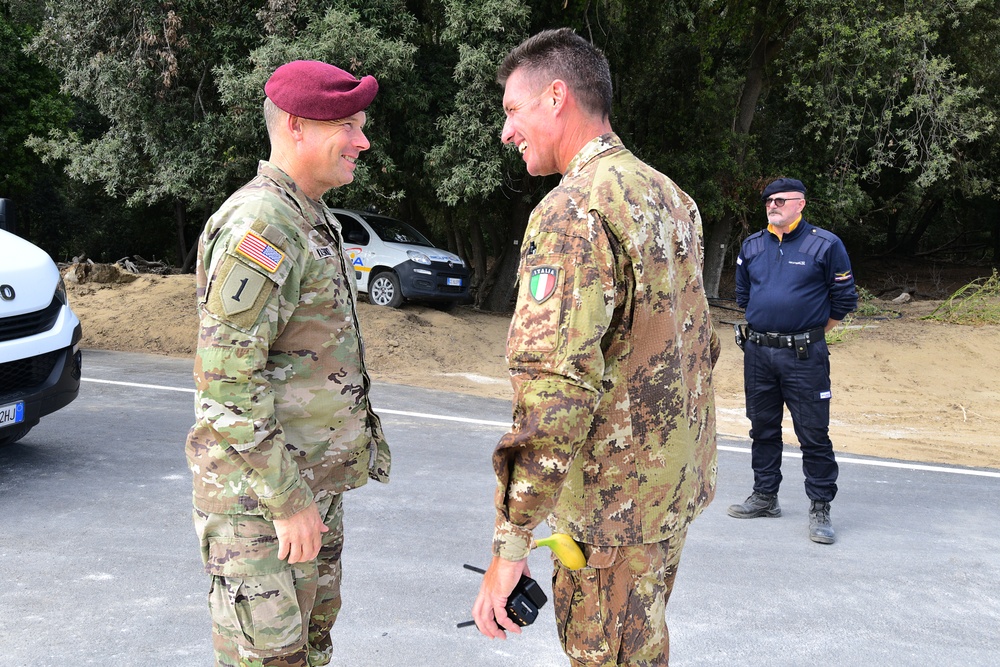 U.S. Army Southern European Task Force, Africa Commanding General Maj. Gen. Todd R. Wasmund visits Camp Darby