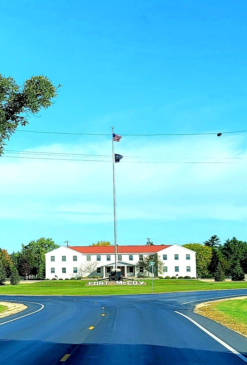 Fall Colors and the American Flag at Fort McCoy