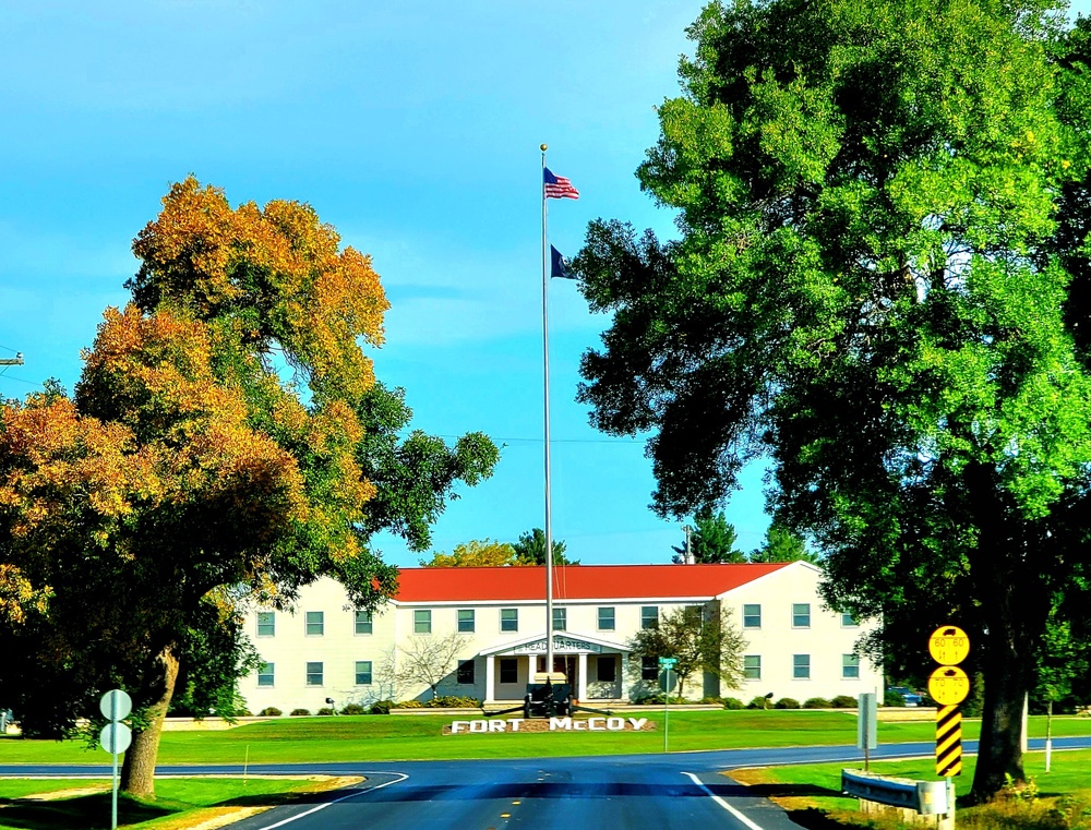 Fall Colors and the American Flag at Fort McCoy