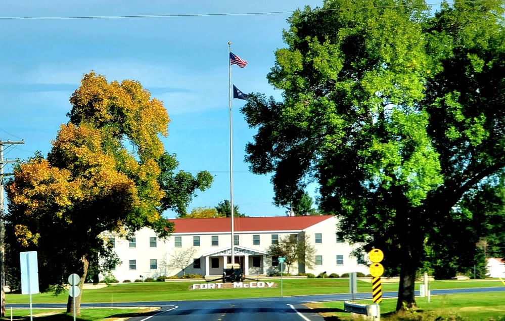 Fall Colors and the American Flag at Fort McCoy