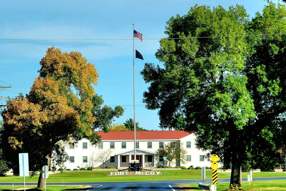 Fall Colors and the American Flag at Fort McCoy