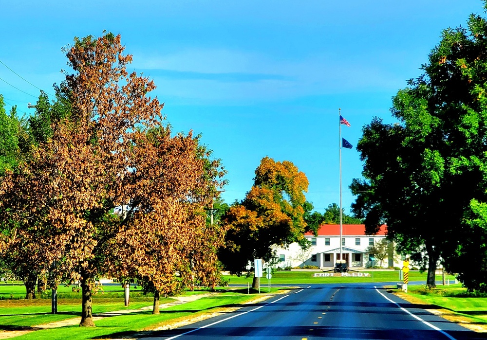 Fall Colors and the American Flag at Fort McCoy