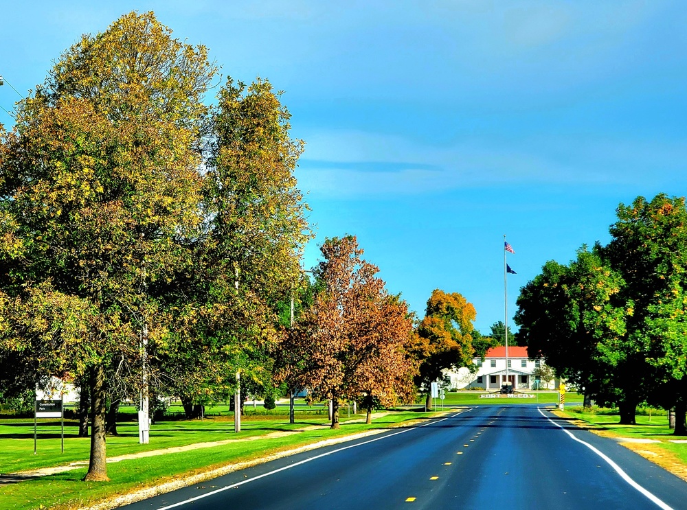 Fall Colors and the American Flag at Fort McCoy