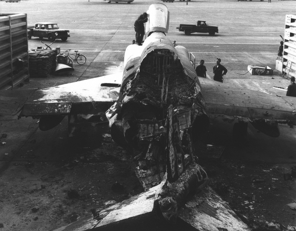 RF-4C Phantom II damaged at Tan Son Nhut Jan. 31 1968