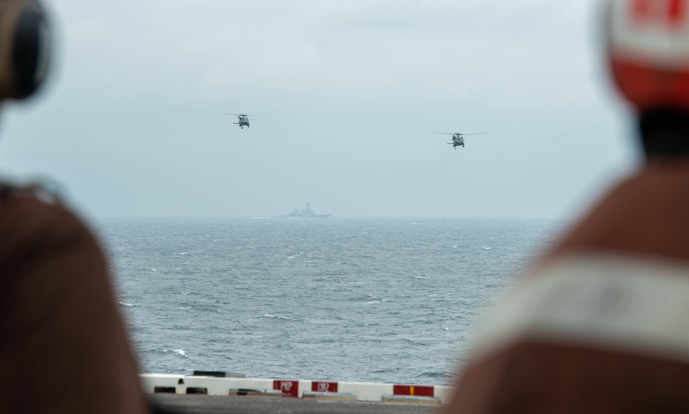 USS Ronald Reagan (CVN 76) conducts flight operations in the Philippine Sea