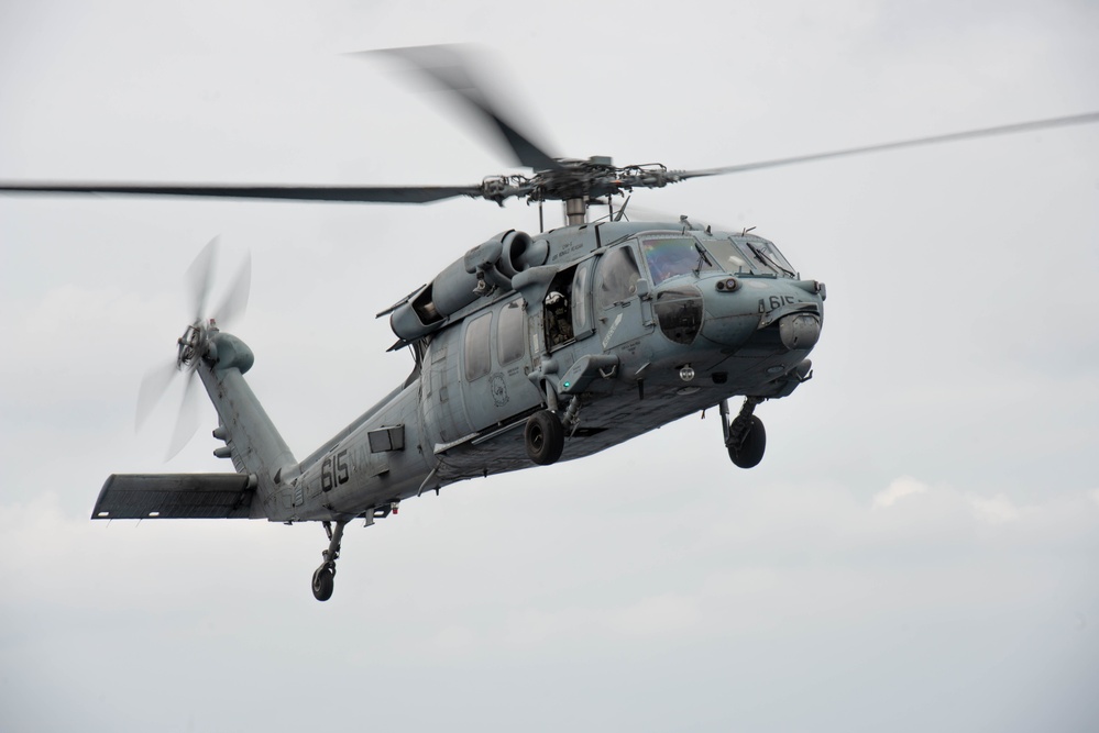USS Ronald Reagan (CVN 76) conducts flight operations in the Philippine Sea