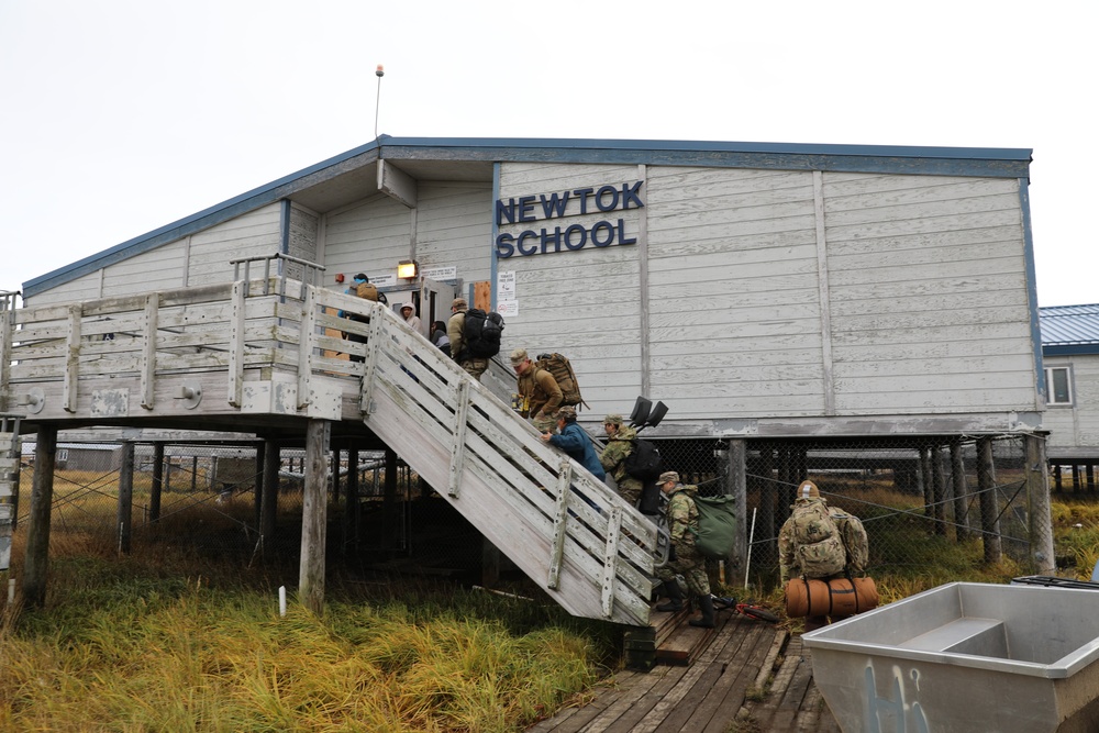 Alaska National Guardsmen of Joint Task Force-Bethel arrive in Newtok, Alaska for Operation Merbok Response