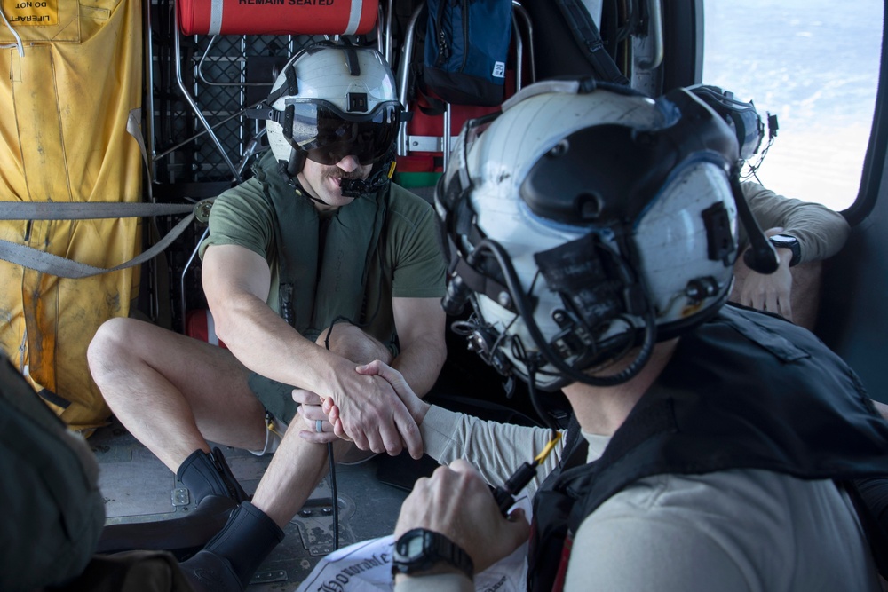 HSC-23 Flies SAR Training from USS Tripoli (LHA 7)