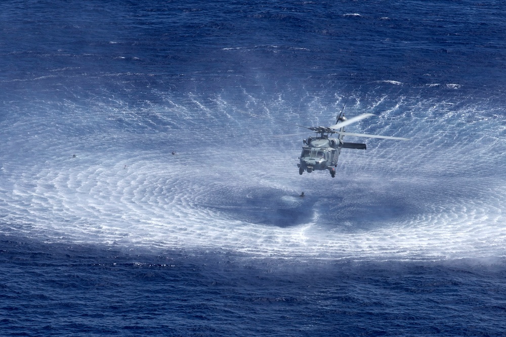 HSC-23 Flies SAR Training from USS Tripoli (LHA 7)