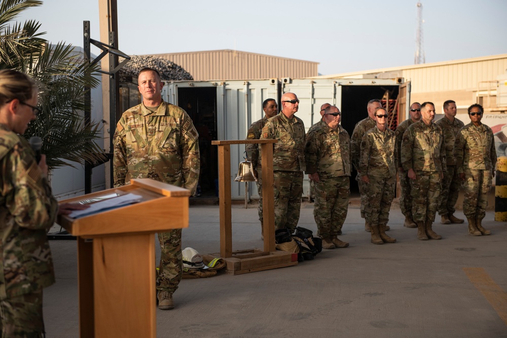 Firefighter promotes to Chief Master Sergeant while deployed