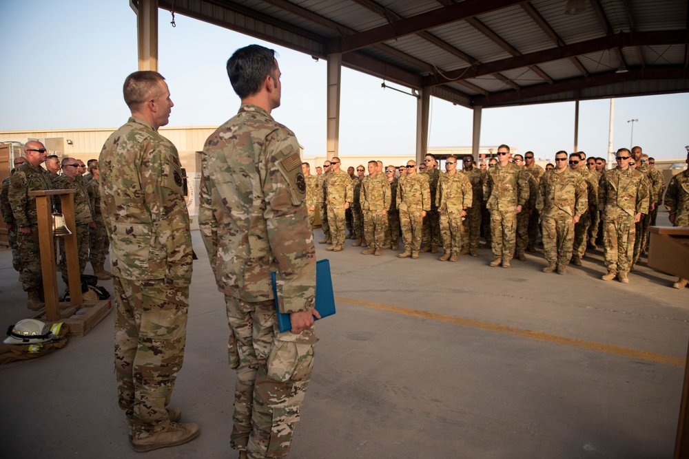 Firefighter promotes to Chief Master Sergeant while deployed