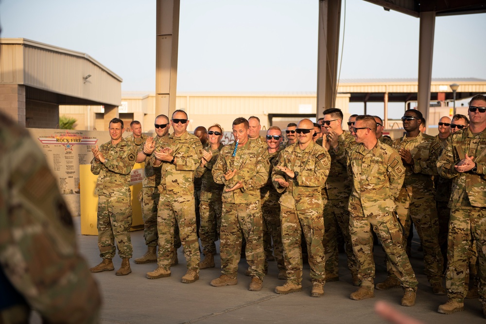 Firefighter promotes to Chief Master Sergeant while deployed