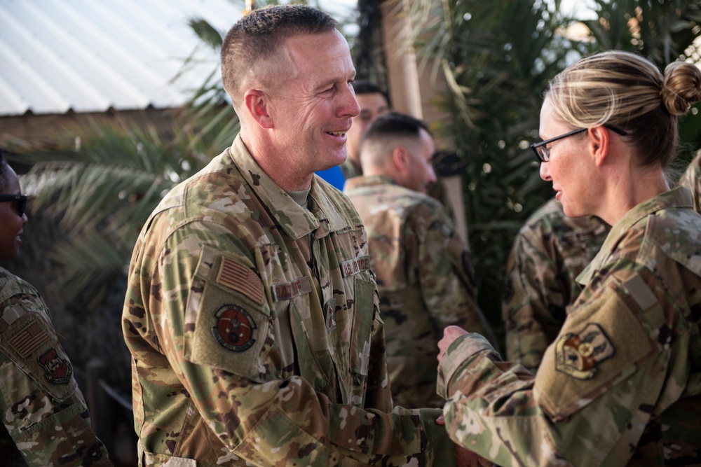 Firefighter promotes to Chief Master Sergeant while deployed