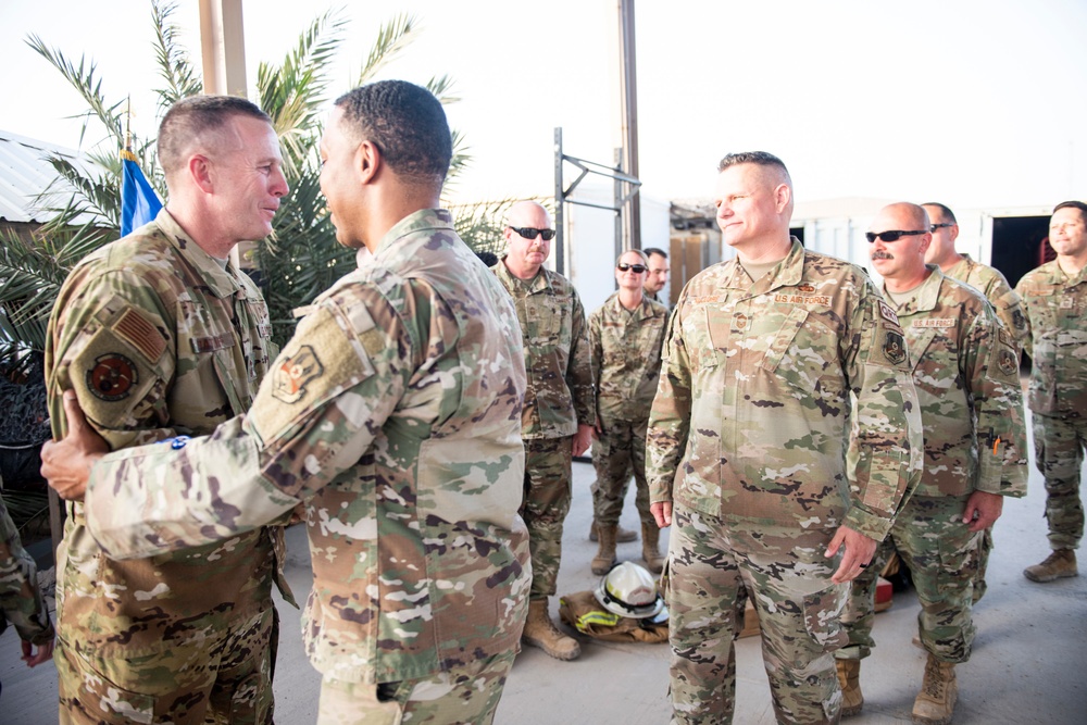 Firefighter promotes to Chief Master Sergeant while deployed