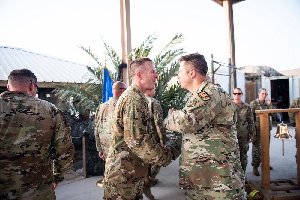 Firefighter promotes to Chief Master Sergeant while deployed