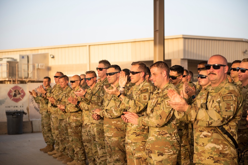 Firefighter promotes to Chief Master Sergeant while deployed