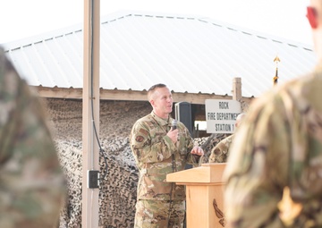 Firefighter promotes to Chief Master Sergeant while deployed