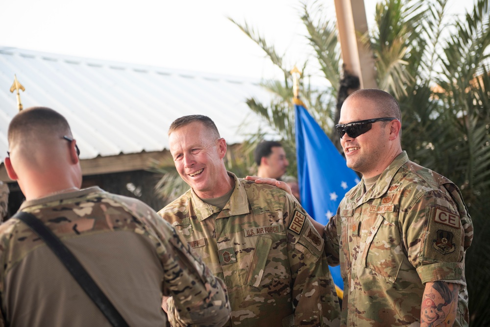 Firefighter promotes to Chief Master Sergeant while deployed