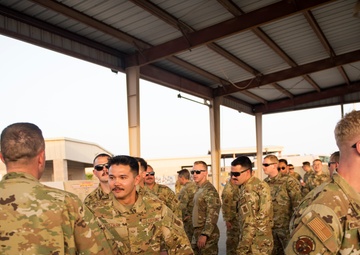 Firefighter promotes to Chief Master Sergeant while deployed