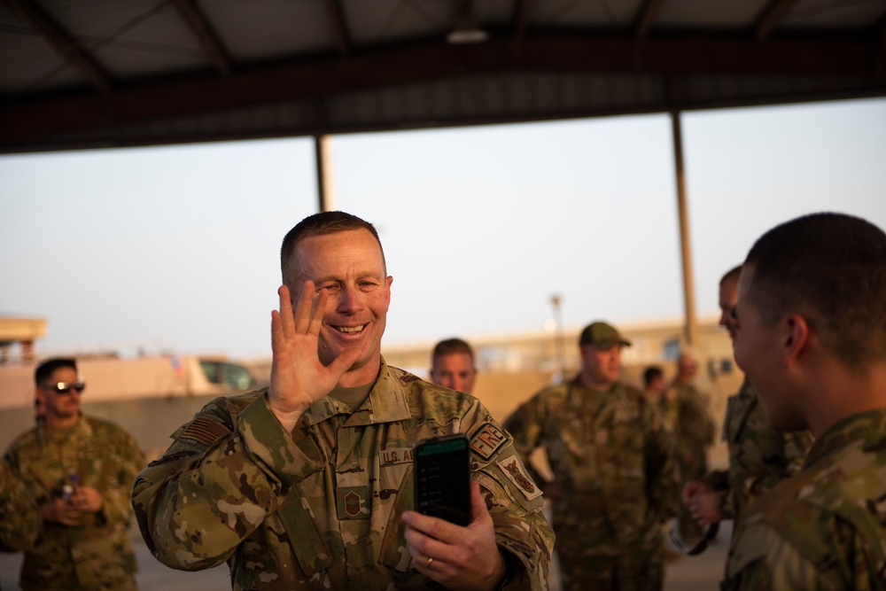 Firefighter promotes to Chief Master Sergeant while deployed