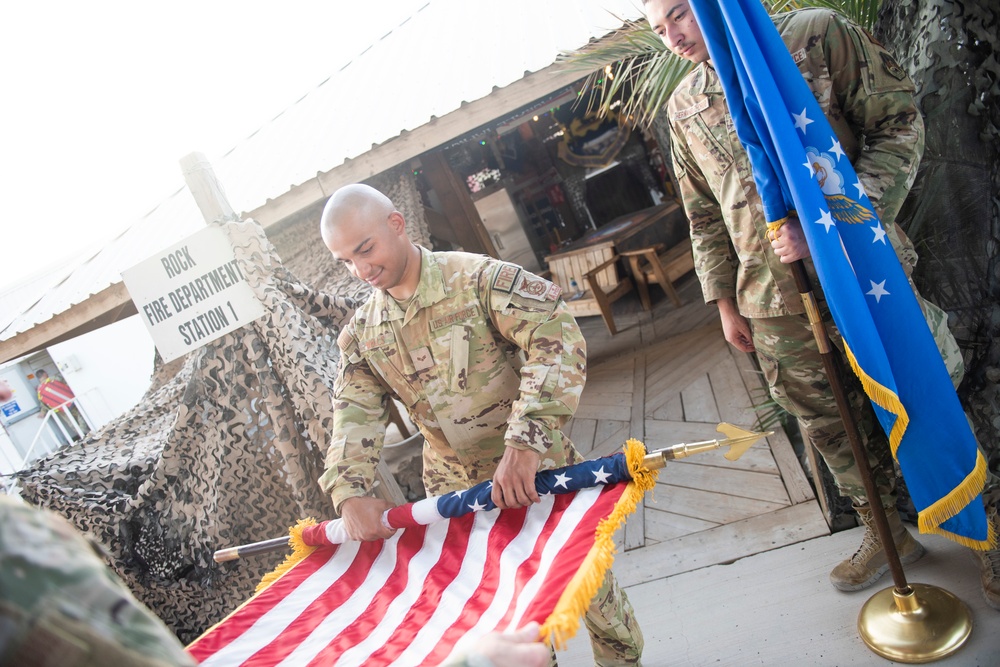 Firefighter promotes to Chief Master Sergeant while deployed